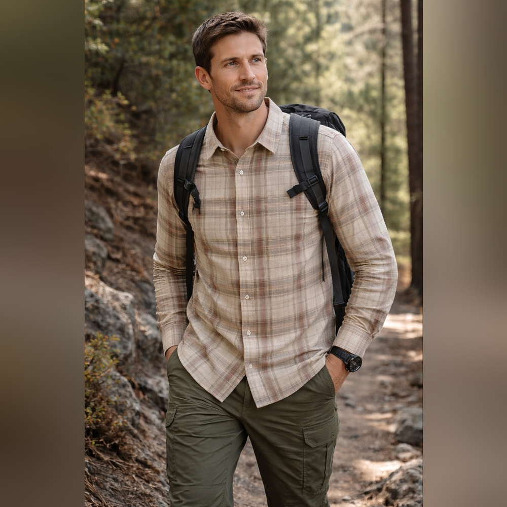 REI Co-op Sahara Plaid Long Sleeve Button-Up Shirt – Men’s Medium – NWOT
